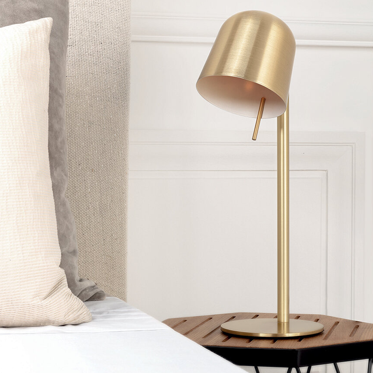 Lampe de Table Ho en Acier Peint - 43 x 20 x 15 cm - Laiton